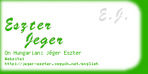 eszter jeger business card